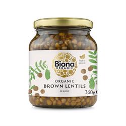 Biona Biona Organic Brown Lentils in Glass Jars 360g
