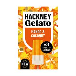 Hackney Gelato Hackney Gelato Mango and Coconut Lollies 3 x 70ml