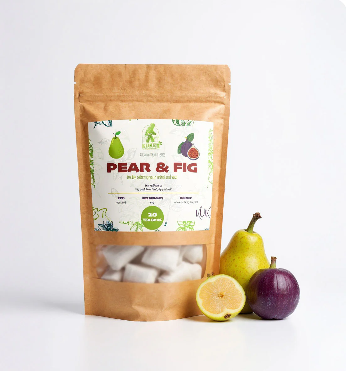 KUKER® Pear & Fig Tea 20 Bags | 40g - Image 2