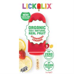 Lickalix Strawberry & Lemonade Ice Lolly 3x75g