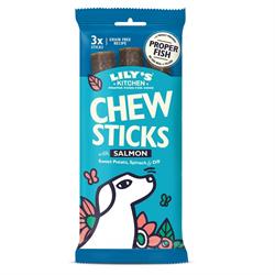 Lilys Kitchen Chew Sticks with Salmon for Dogs 3pk 120g
