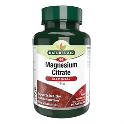 Natures Aid Magnesium - 119mg Citrate (with Vitamin B6) 60 Caps