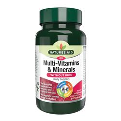 Natures Aid Multi-Vitamins & Minerals (without Iron) 60tablets
