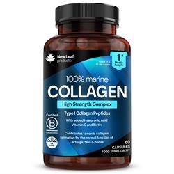 New Leaf Products Hydrolised Marine Collagen 1200mg Type 1 60 Capsules