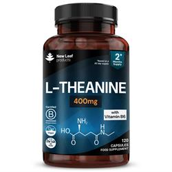 New Leaf Products L-Theanine + Vitamin B6 400mg Vegan 120 Capsules