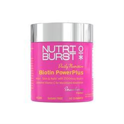 Nutriburst Biotin PowerPlus 2500mcg 
Vegan Sugar-Free 60 Gummies