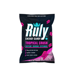 Ruly Tropical Energy Gummies 80mg Natural Caffeine Guarana B Vits. 42g