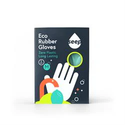 Seep Seep Fair Trade FSC-cert Rubber Gloves Turquoise Size M 1 pair